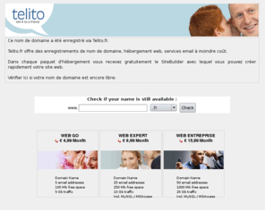 tarifexpertcomptable.com: Domain name registration - web site hosting - build your web site with Telito.be
Register your domain name in more than 80 extensions! Discover our low cost web hosting and web site creation packages, both for starters and professionals. Buy and manage your domain names online with our easy-to-use Domain Manager. Register.be, your specialist in domain names!
