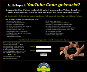 webvideo-tipps.com: Profi Report: YouTube Code geknackt?
