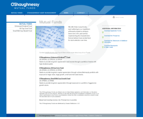 oshaughnessyfunds.com: O'Shaughnessy Funds
O'Shaughnessy Asset Management is a quantitative money management firm located in Stamford, Connecticut. All of our investment strategies are based on the groundbreaking research conducted by Jim O'Shaughnessy and featured in his book What Works on Wall Street. Every strategy we offer our clients is time-tested, empirically derived and rigorously implemented.