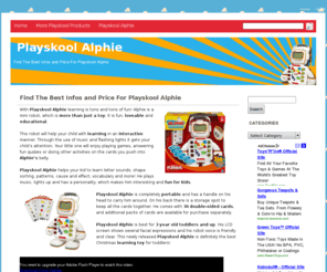 playskoolalphie.com: Playskool Alphie
With Playskool Alphie learning is tons and tons of fun! Alphie is a mini robot, which is more than just a toy