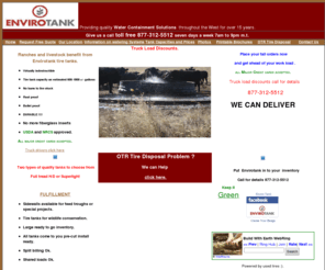 tiretanks.com: Envirotank Inc - Giant tire water tanks, Rubber Tire Water Tanks,  Windbreaks, Feed Bunks and Scrapers
Envirotank The best prices and largest Inventory of giant tire water tanks for your livestock gauranteed 877-312-5512