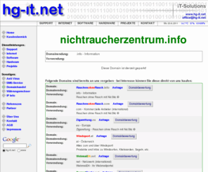 nichtraucherzentrum.info: hg-iT :: iT Solutions      [Domain-Parking]   
hg-iT Georg Hauk iT Solutions