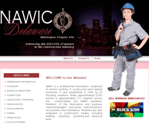 nawicde.org: NAWIC Chapter 96, Wilmington Delaware, a Local Chapter of the National Association of Women in Construction, a Professional Association Comprised of Women Working in Construction and Related Industries.
NAWIC Chapter 96, Wilmington Delaware is a Professional Association Comprised of Women Working in Construction and Related Industries.