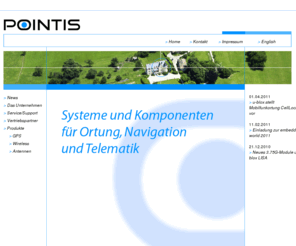 pointis.de: Pointis - Spezialist für Ortung, Navigation und Telematik
Pointis - Spezialist für Ortung, Navigation und Telematik