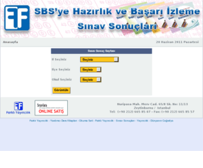 webkarne.com: SBS SINAV SONUCLARI - FARKLI YAYINCILIK
Farklı Yayıncılık tarafından düzenlenen Başarı ve Kazanım Ölçme Sınavı sonuçlarına bakabileceğiniz web sayfası.