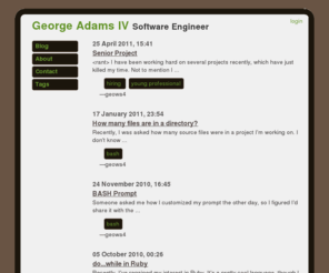 gada.ms: George Adams Blog
A weblog by an RIT Software Engineering student and freelance developer. Here you will find tutorials and commentaries on modern software development and tooling.