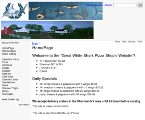 greatwhitesharkpizza.mobi: The Great White Shark Pizza Shop | Main / HomePage
