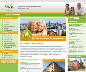 swg-altenburg.de: Städtische Wohnungsgesellschaft Altenburg mbH - www.swg-altenburg.de
 Städtische Wohnungsgesellschaft Altenburg mbH - Vermietung von Wohnungen, Verkauf von Häusern und Wohnungen, Verwaltung