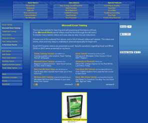 free-training-tutorial.com: Microsoft Excel Training & Word 2007 Tutorial - Learn Free Office Online Video Course 2010
High quality, totally free Microsoft Excel 2007 tutorial videos. Easy help and exercises for beginners excell dummies and advanced software. An Office 2007 online training course, and word online classes guide how to use, pdf cd aprenda gratis certificate manual lessons to learn excel 207 at home. Microsoft Excel classes online.