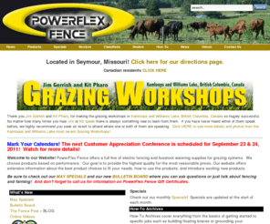 powerflexpost.net: Electric Fence, Horse Fence, Electric Fencing, PowerFlex Fence
Hi-tensile wire, electric fencing supplies for rotational grazing, line post for electric fence, management intensive grazing system (MIG), electric fence supplies