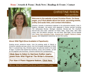 christinerhein.com: Christine Rhein - Poet and Writer
Christine Rhein, Poet, Writer, Wild Flight