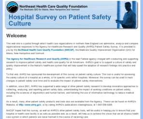 nnepatientsafety.org: NHCQF's Site for AHRQ Surveys on Patient Safety Culture
NHCQF's Site for AHRQ Surveys on Patient Safety Culture