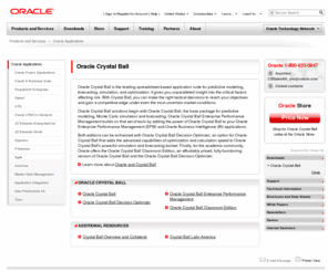decisioneering.com: Oracle | Hardware and Software, Engineered to Work Together
Oracle is the world's most complete, open, and integrated business software and hardware systems company.