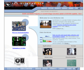 lee-dickens.biz: Process monitoring, telemetry, SCADA, signal conditioning - Lee-Dickens
Lee-Dickens design and manufacture process monitoring and control systems, telemetry, SCADA, signal conditioning, data centre services and process instrumentation.