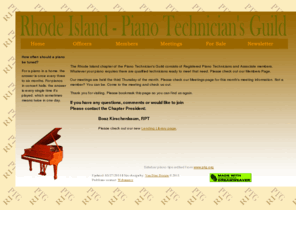 ri-ptg.org: Rhode Island Piano Technician's Guild
Rhode Island State Chapter of the Piano Technician's Guild