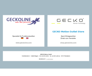 geckoline.com: Spezialist für Sport-Einlegesohlen ::: GECKO Motion GmbH
GECKO Motion GmbH - Spezialist für Sport-Einlegesohlen, Orthopädie zur dynamischen Kraftverteilung