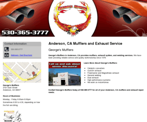 georgesmuffleranderson.com: Mufflers and Exhaust Anderson, CA - George's Mufflers
George's Mufflers provides Catalytic Converter to Anderson, CA. Call 530-365-3777 for more information.