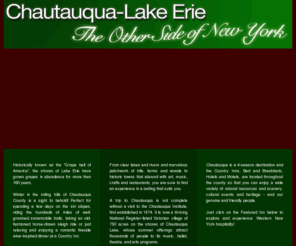 chautauqua-lake-erie.com: Chautauqua-Lake Erie
Chautauqua-Lake Erie, the other side of New York