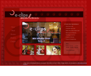 eclipsnh.com: Eclips Salon
A family orientated salon located in Portsmouth NH specializing in hair cut and color, manicures, pedicures, weddings, color correcting, up dos and more.
