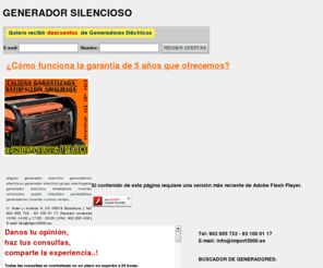 generadorsilencioso.es: compra venta todo sobre el generador silencioso
Generador silencioso: los generadores silenciosos más recomendables para usar máquinas delicadas como ordenadores, televisores, aparatos musicales, etc.