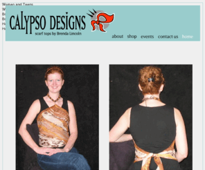 calypso-style.com: Calypso Designs Scarves and Scarf Tops
Halter tops by Calypso Designs