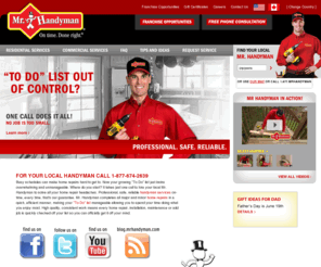 mrhandyman-international.com: Home Repairs & Handyman Services: Mr. Handyman Help
Manage your home repairs To Do list with reliable handyman services from Mr. Handyman. Contact us today for quality residential and commercial handyman help.