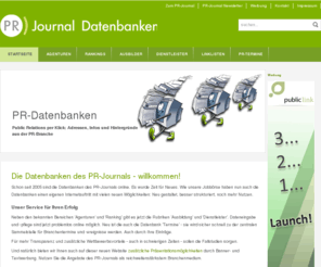 pr-datenbanken.de: datenbanken-pr-journal - datenbanken-pr-journal
PR-Datenbanken, Public Relations per Klick: Adressen, Infos und Hintergründe aus der PR-Branche