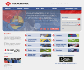 teknor-apex.biz: Teknor Apex
Teknor Apex is an international custom compounder diversified
material science company specializing in vinyl, thermoplastic elastomer,
color, chemicals, specialty compounding, lawn and garden, and commercial
products. 