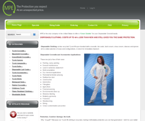 disposablecoveralls.net: Welcome  Disposable Coveralls protection but at a great Disposable Coverall price  (219) 989-4630
Disposable Clothing providing quality recycled disposable coveralls at the lowest cost possible.