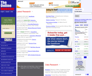 theonlineinvestor.com: The Online Investor - insight, research, data, stock splits, mergers, buybacks, dividends, options, yield, investor education
stocks, bonds, investing, personal finance, dividends, splits, stock splits, analyst upgrades, downgrades, earnings, mergers, acquisitions, options, buybacks, profit margins, brokers, online brokers, education, economic data