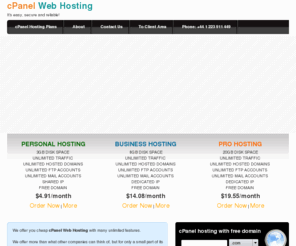 hosting-cpanel.com: cPanel Web Hosting - Cheap Unlimited Hosting, Free domain
Cheap cPanel web hosting with unlimited features, unmetered traffic, over 150 popular web platforms and free domain name with every order.