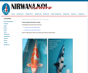 nirwanakoi.com: Home : Nirwana Koi Centre
Nirwana Koi Centre - Authorized dealer of Maruyama, Mastsunosuke, Hosokai, Dainichi farms. Japan