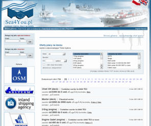 sea4you.pl: Praca na morzu - Sea4You.pl - Praca na statkach!
Sea4You - praca na statkach dla marynarzy. Prezentujemy aktualne oferty morskich agencji pracy na morzu - znanych i sprawdzonych pracodawców dla marynarzy.
