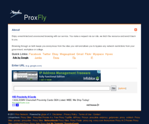 jumbohide.com: Prox Fly
Prox Fly is a fast web proxy for keeping yourself anonymous and bypassing network restrictions