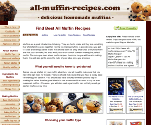 all-muffin-recipes.com: All Muffin Recipes - Find Best Muffin Recipe
Have fun making muffins ! Here you can find the best muffin recipes and many tips.