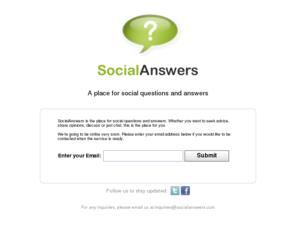 socialquestions.com: SocialAnswers - Social questions and answers
SocialAnswers is the place for social questions and answers. Whether you want to seek advice, share opinions, discuss or just chat, this is the place for you.