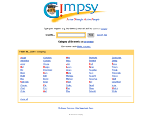 gimpsy.com: Gimpsy - Active Sites for Active People
An Internet directory that only holds carefully reviewed interactive sites, using a unique action based classification method. Free site submission.