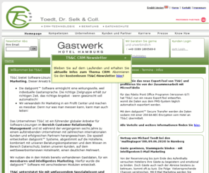 dailypoint.info: TS & C - Toedt, Dr. Selk & Coll.
TS&C ist Spezialist für CRM. Neben der Beratung zählt die Marketing-Technologie daily point und der Datenschutz zu den Schwerpunkten. 