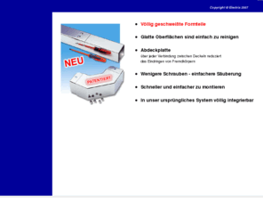 kabelschutzrohre.com: Electrix International Ltd - Kabelverlegungssysteme aus Edelstahl
Electrix International Ltd - Weltfuhrender Hersteller und Lieferant von Kabelkanalen, Kabelrohren, Kabelbahnen, Kasten und Schranken, Kabelrinnen und Befestigungsprofilen.