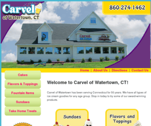 carvelwatertown2099.com: Carvel Ice Cream of Watertown, Connecticut CT
Carvel of Watertown, Connecticut has been serving Connecticut for over fifty years. Carvel sells all types of ice cream and ice cream treats.