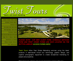 twistours.com: Austin Professional Real Estate Marketing
Real Estate Marketing, Virtual Tours, Floorplan Drawings, Interactive Floorplan Virtual Tours, Photography Services, Graphic Design for Austin realtors and homes