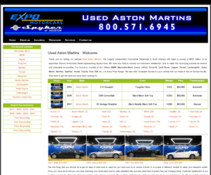 usedastonmartins.com: Used Aston Martins - Welcome
Browse through Used Aston Martins INVENTORY or submit a REQUEST, and we will help you find a vehicle that meets your needs.