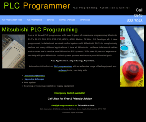 mitsubishiprogrammer.com: Freelance Mitsubishi PLC Programmer - PLC Programming, Automation and Control.
Mitsubishi PLC Programmer and Control System Engineer. Breakdown recovery, modifications and upgrades to existing equipment as well as new control systems