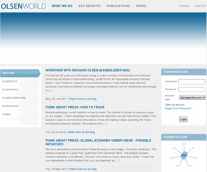 olsenworld.com: OlsenWorld: Welcome
Olsen main web site. Olsen is a research-driven organization that has played a significant role in the ongoing development of the field of high-frequency finance.
