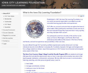 iclf.info: Iowa City Learning Foundation
Iowa City Learning Foundation - Personal development & ontological training