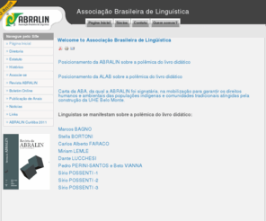 abralin.org: Welcome to Associação Brasileira de Lingüística
ABRALIN - Associação Brasileira de Lingüística