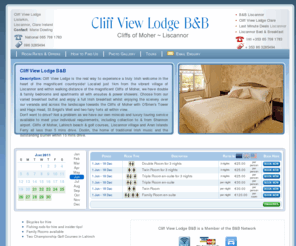 cliffviewlodge.com: Liscannor Hotels Cliff View Lodge
Bed and Breakfast in the Cliff View Lodge B&B in Liscannor Clare Ireland   Europe West Coast Cliffs of Moher 