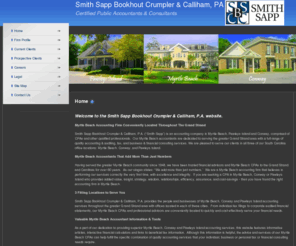 sccpa.com: Smith Sapp Bookhout Crumpler & Calliham, PA - Home
Smith Sapp Bookhout Crumpler & Calliham, P.A. is a Myrtle Beach CPA firm with locations in Conway, Pawleys Island and Myrtle Beach providing a full range of quality accounting and auditing, tax, and business and financial consulting services.