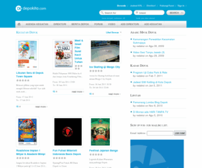 depokita.com: Depok Kita | everything's here!
Agenda kegiatan, direktori alamat dan nomor telepon, serta informasi tentang Kota Depok lainnya.