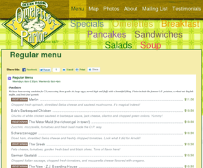 theomeletteparlor.com: Regular menu | The Omelette Parlor
